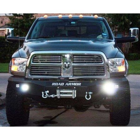 Road Armor 10-14 DODGE RAM HD FRONT STEALTH WINCH BUMPER-SQUARE LIGHT HOLES FOR R 408R0B